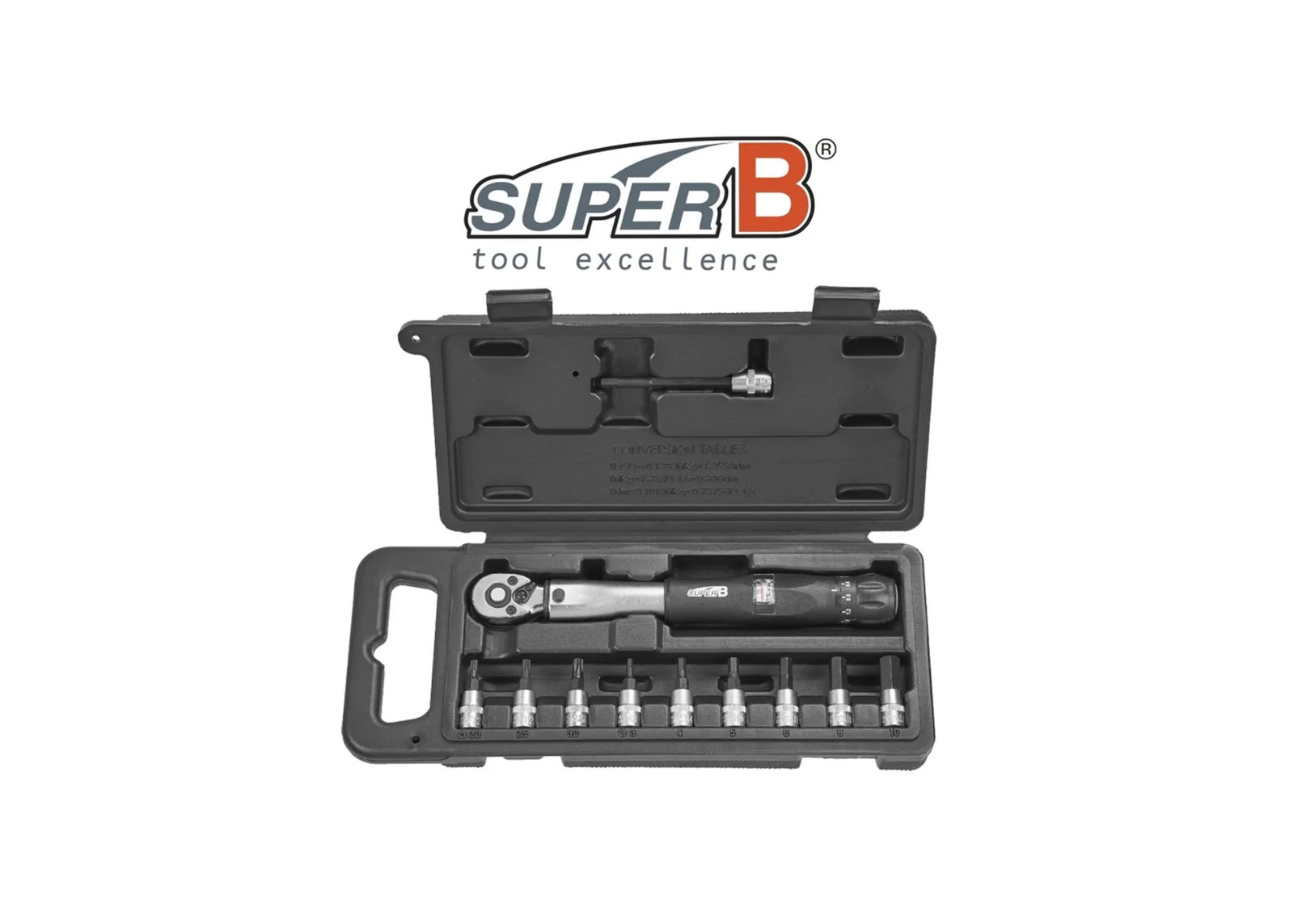 Super B 1/4"Drive 4-24nm Torque Wrench with Bit Sockets