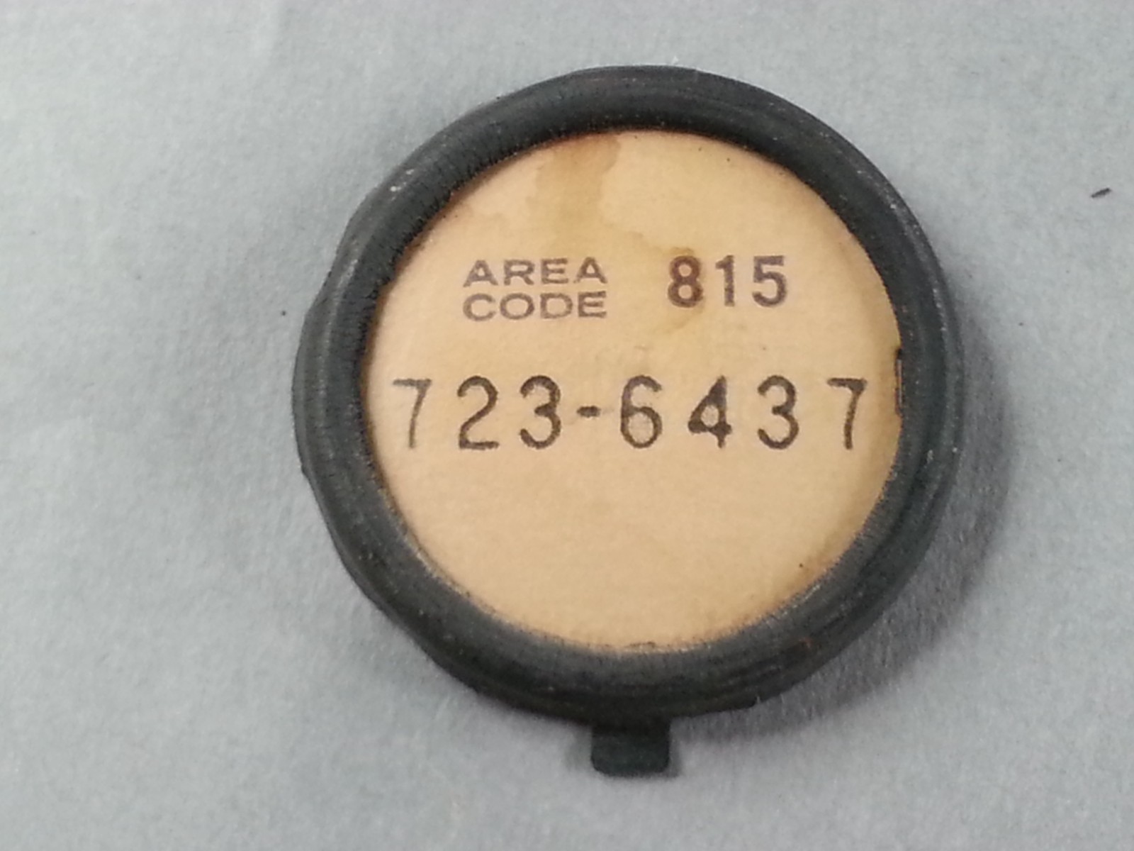 Antique Center Telephone Dial Rotary Number Cover 815-723-6437 Joliet Illinois