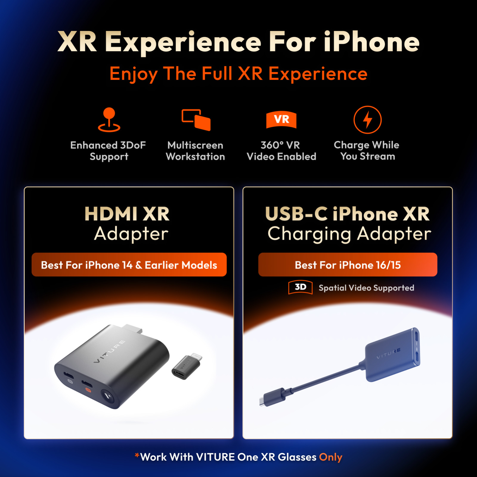 VITURE HDMI XR Adapter for iPhone 14 & Earlier Models, Enabling MultiScreen