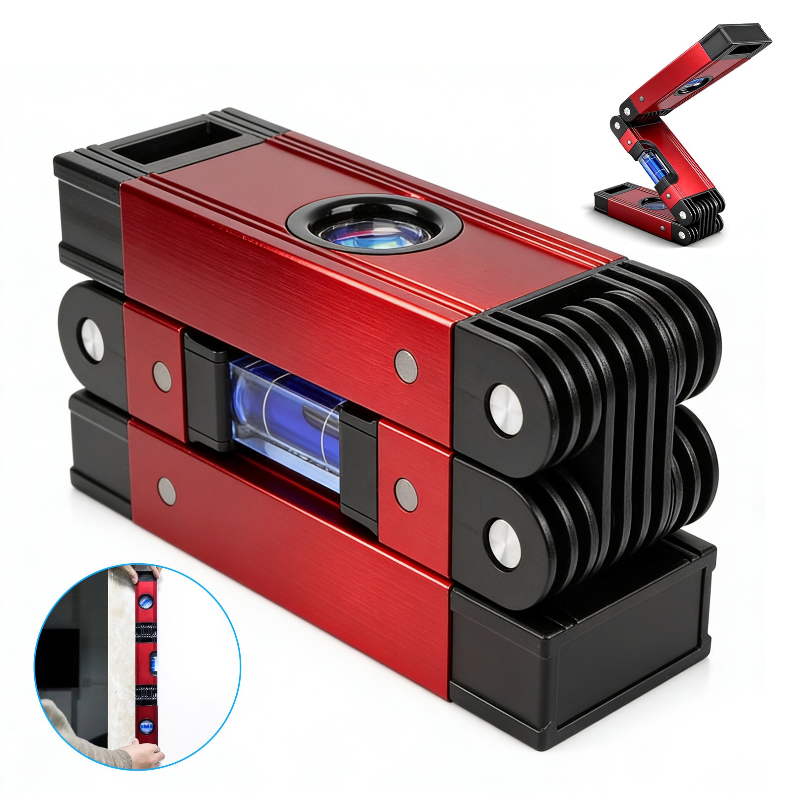 16.9" Folding Level Magnetic Multi Angle Bubble Tool for Stairs Pipes Corner
