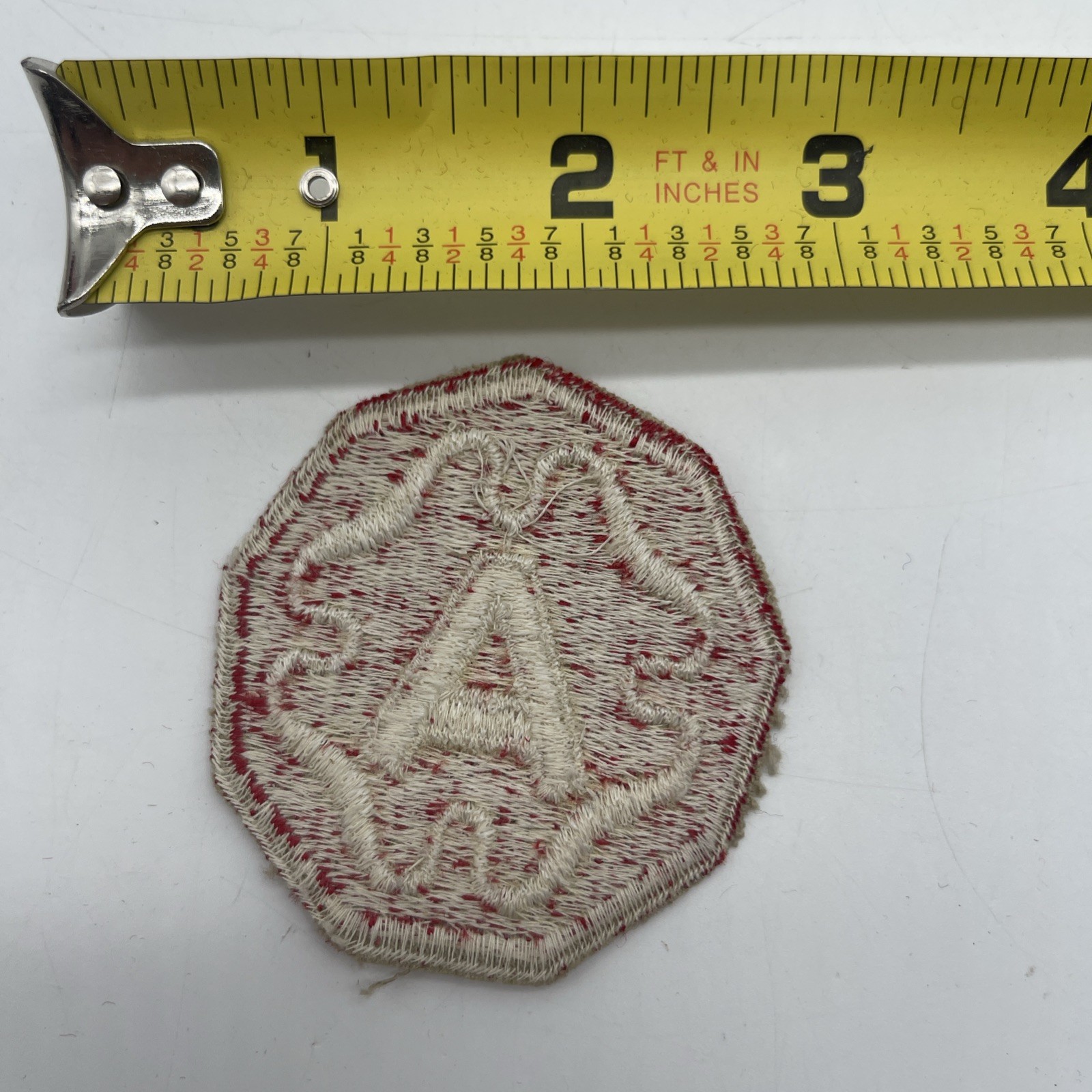 U.S. Military 9th Army Cut Patch Insignia “Letter A” In Clover ~2.5” Older Red