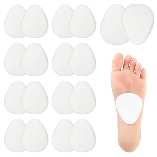 20 Pcs Metatarsal Felt Foot Pad(1/4" Thick), Ball of Foot Cushions for White