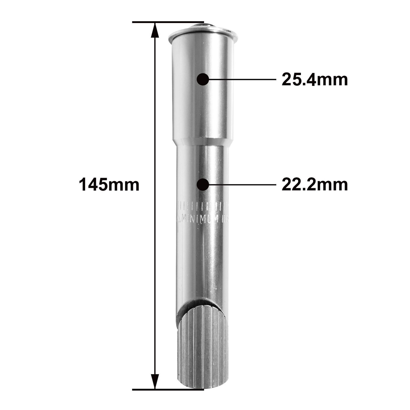 Silver Aluminum Bike Stem Adapter Converter 22.2mm Quill to 1"  Threadless