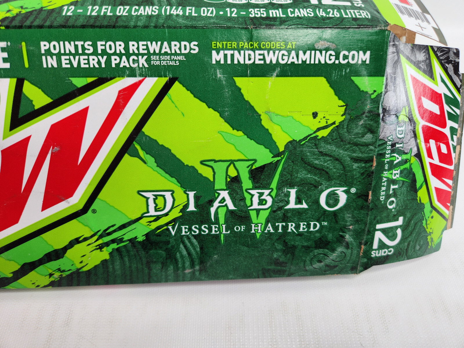 Mountain Dew Cardboard Only Diablo IV 12 Pack Case Decor