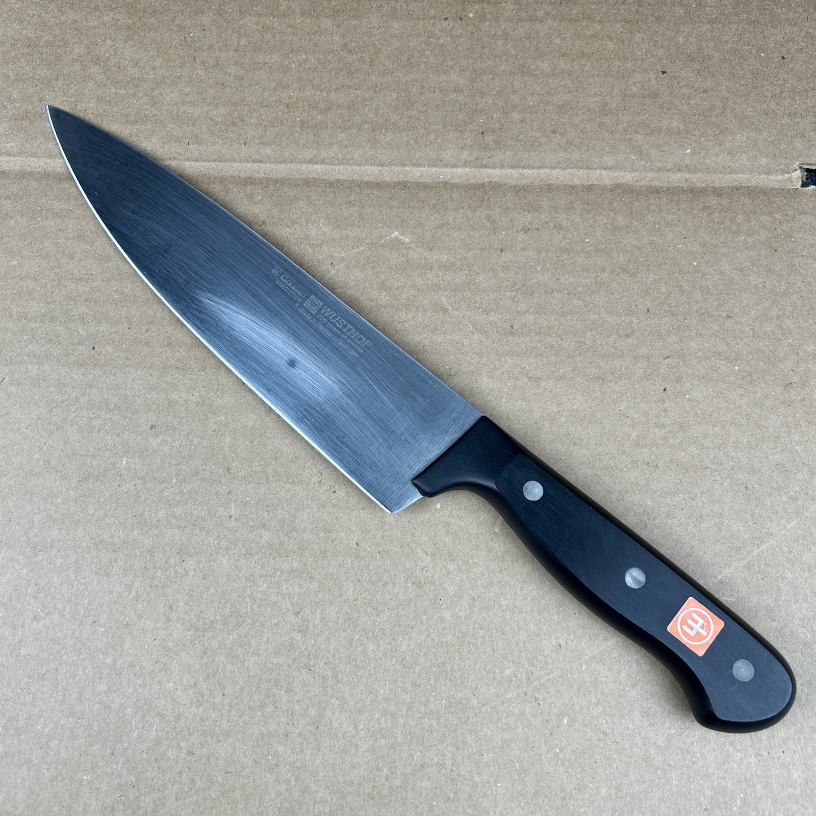 WUSTHOF GOURMET CHEF KNIFE GERMANY SOLINGEN 4562 / 20 - 8” Blade / 13” Total