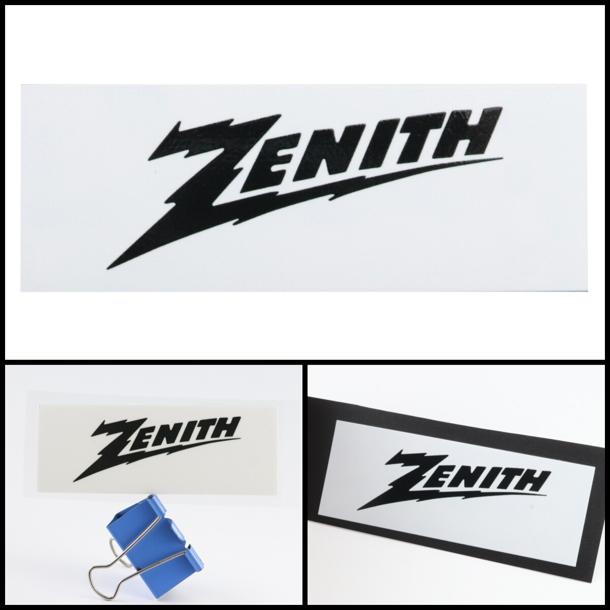 ZENITH logo badge Sticker Decal waterproof 108mm(4.25")X40mm(1.57")white