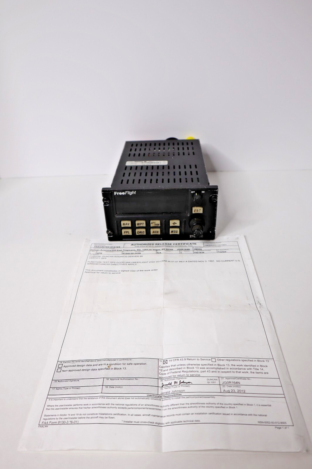 Trimble 2101 I/O GPS 81440-00-243N Tested with FAA 8130-3 Form