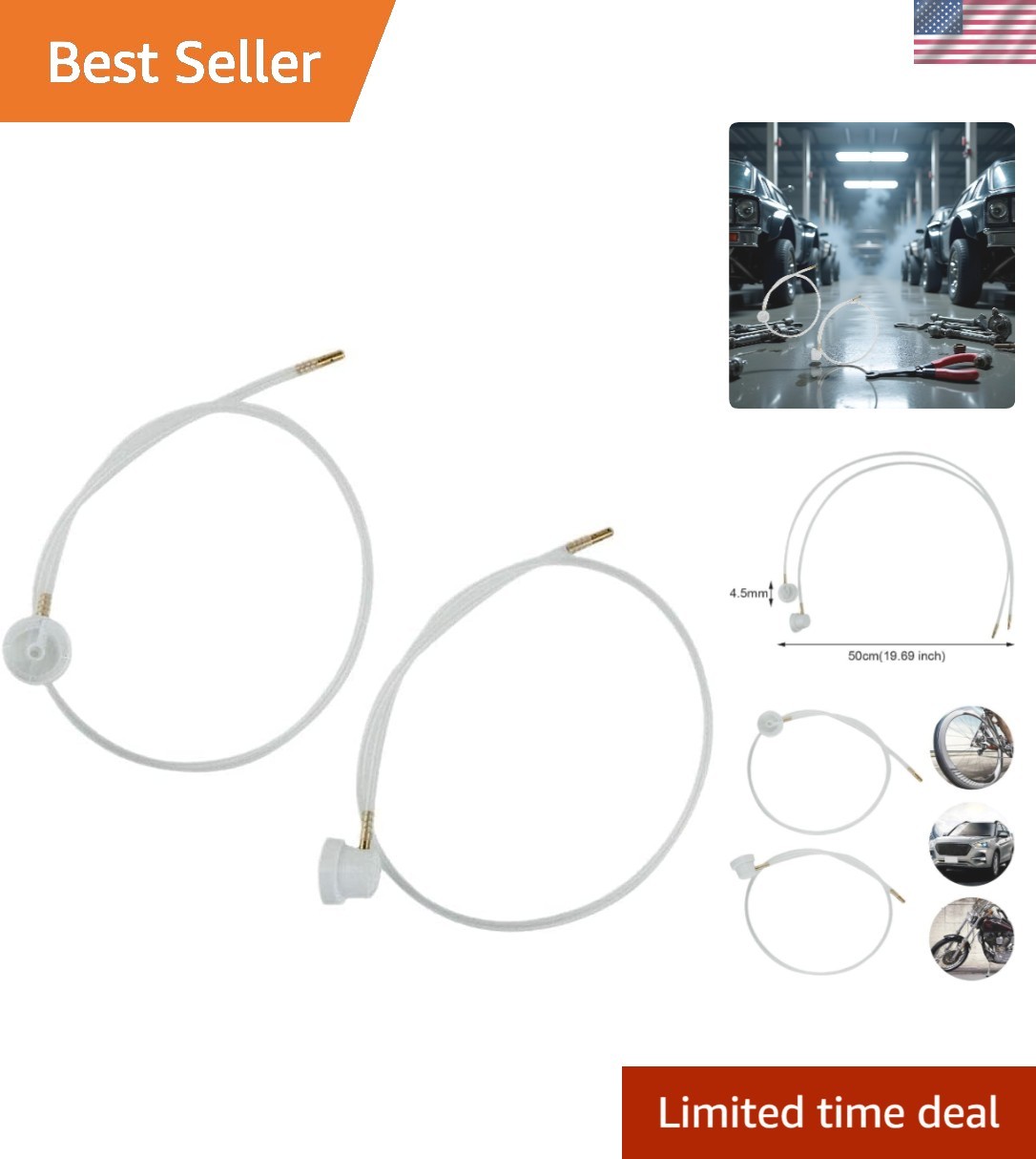 2-Piece Aerosol Nozzle Set with 19.69 Inch Extension Hose for Precision Spraying