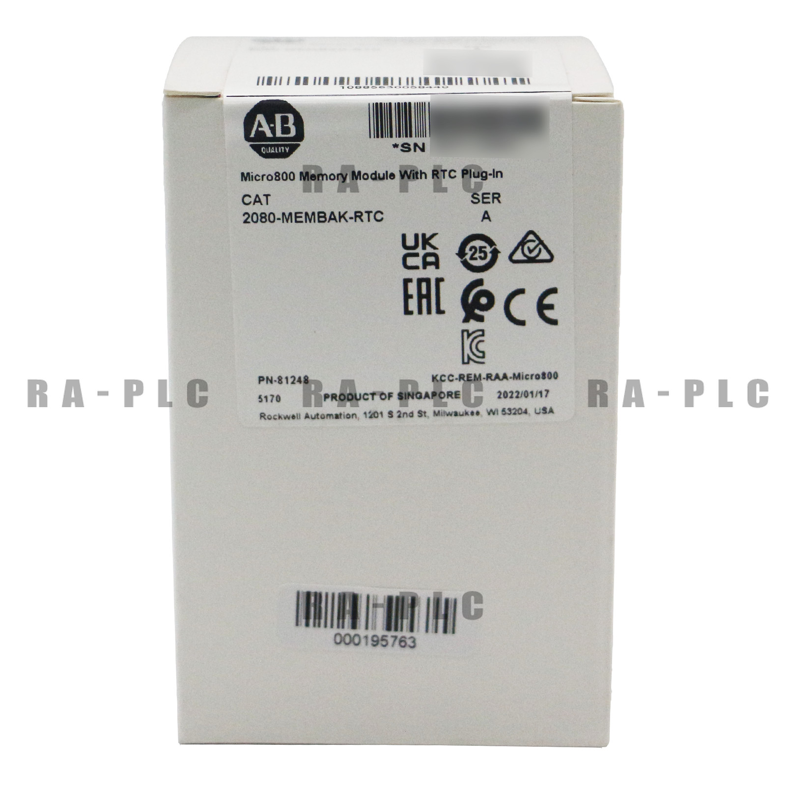 New Micro800 Memory Module With RTC Plug-In Brand Allen-Bradley 2080-MEMBAK-RTC
