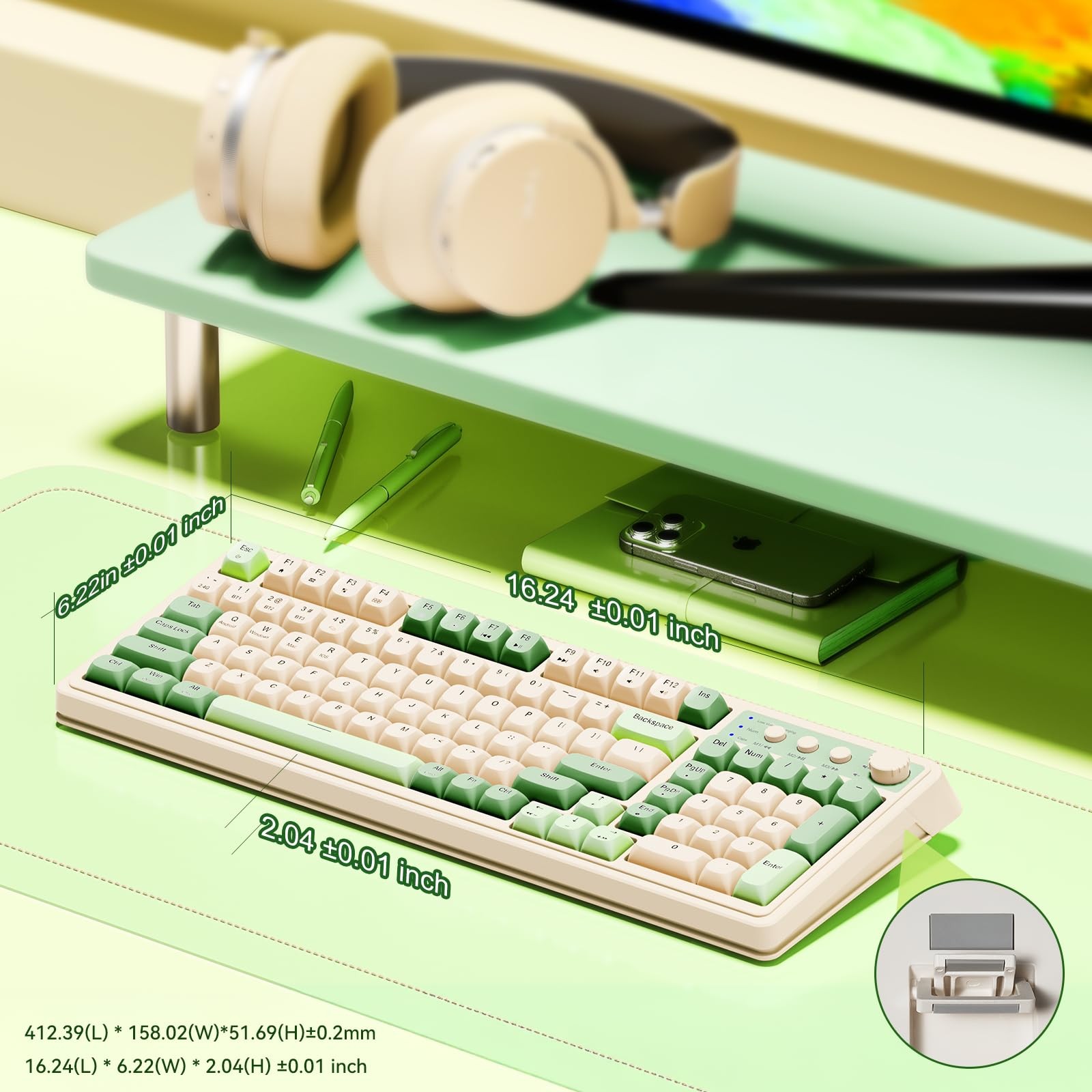 Aula S99 Gaming Keyboard Wireless Computer Keyboards Tri-Mode