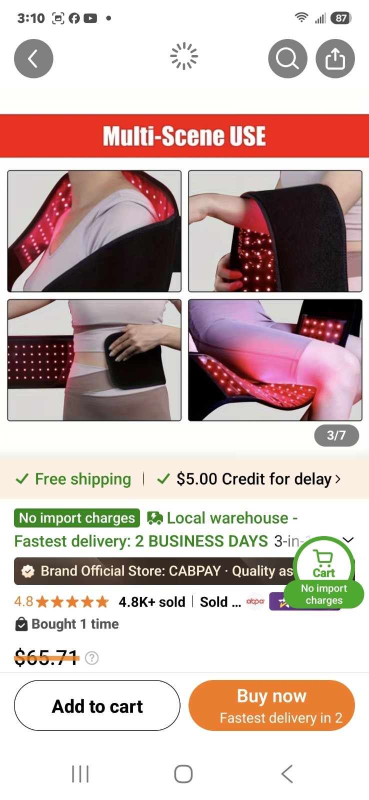 Red Light Therapy Belt, Body Device Wireless Rechargeable Controller with Timer