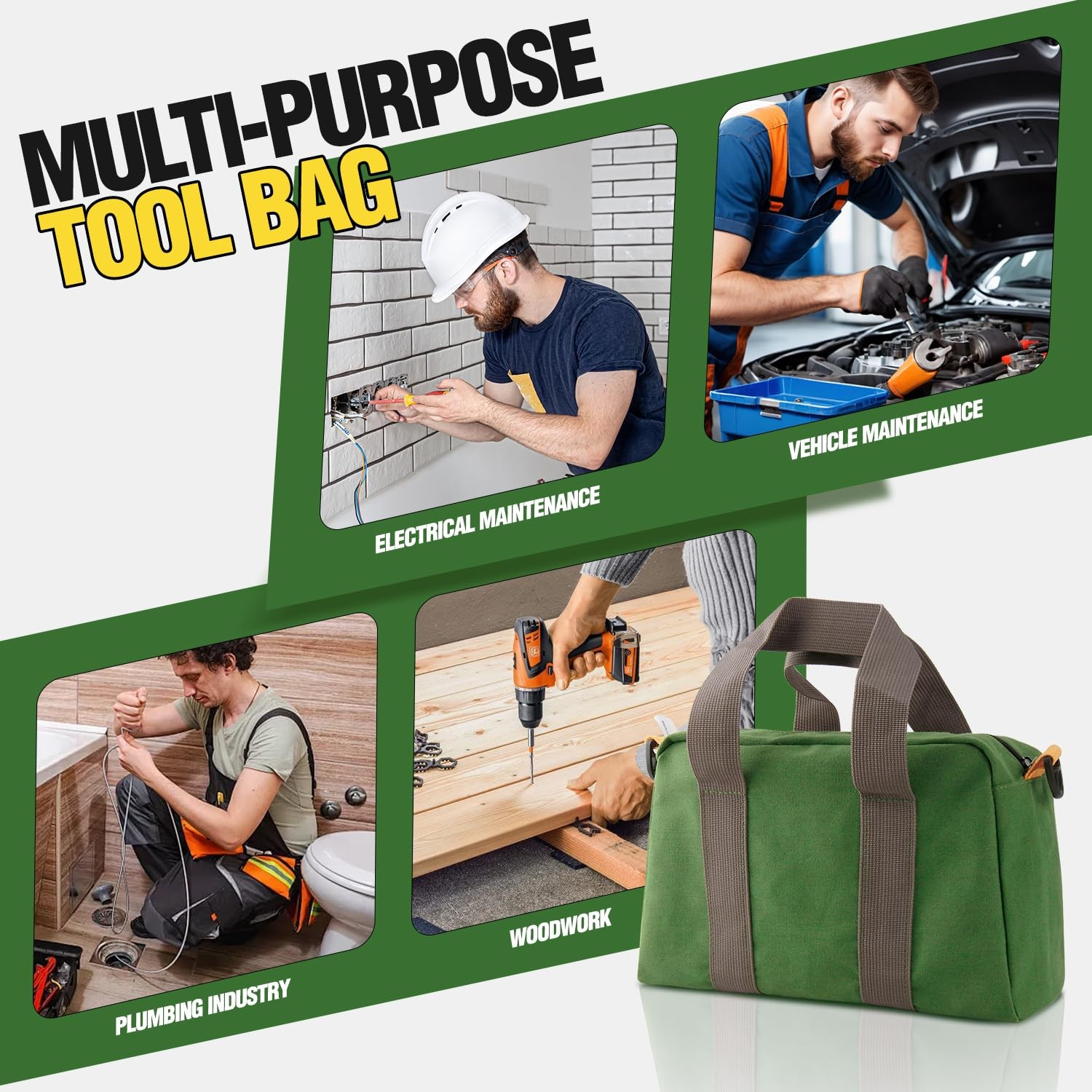 Tool Pouch Bag Canvas Tool Multi-Purpose for Organizer Storage
