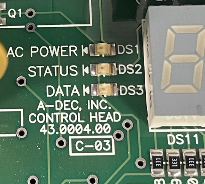Adec Dental Delivery Replacement Control Head Circuit PC Board REF: 43.0004.00