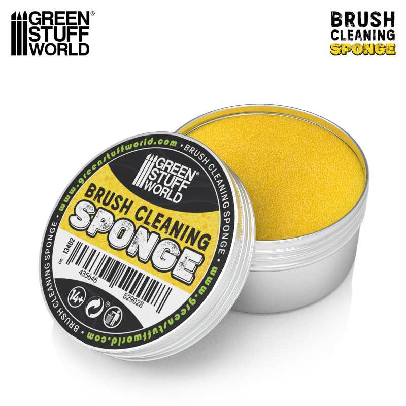 Green Stuff World Professional Brush Cleaning Sponge, Reusable for Modeling