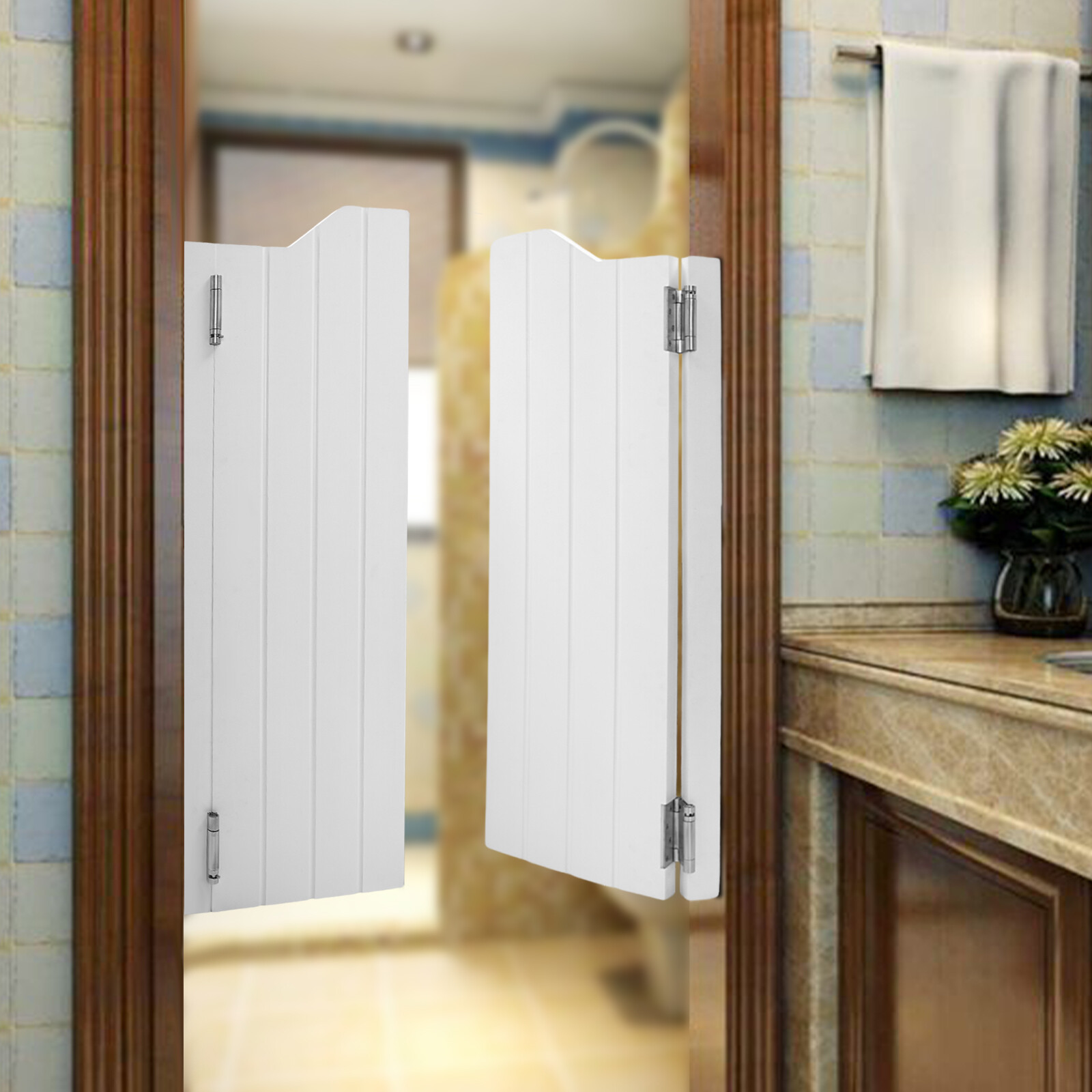 Pair Half Doors For Doorway Partition Door Coffee Doors Wood Counter Doors