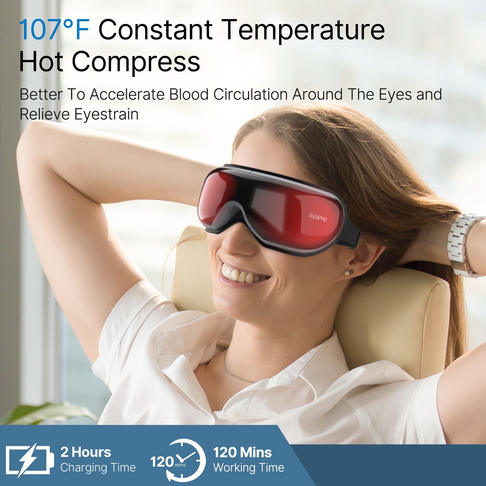 Electric Vibration Eye Massager w/ Bluetooth Eye Relieve Fatigue relaxing Machin