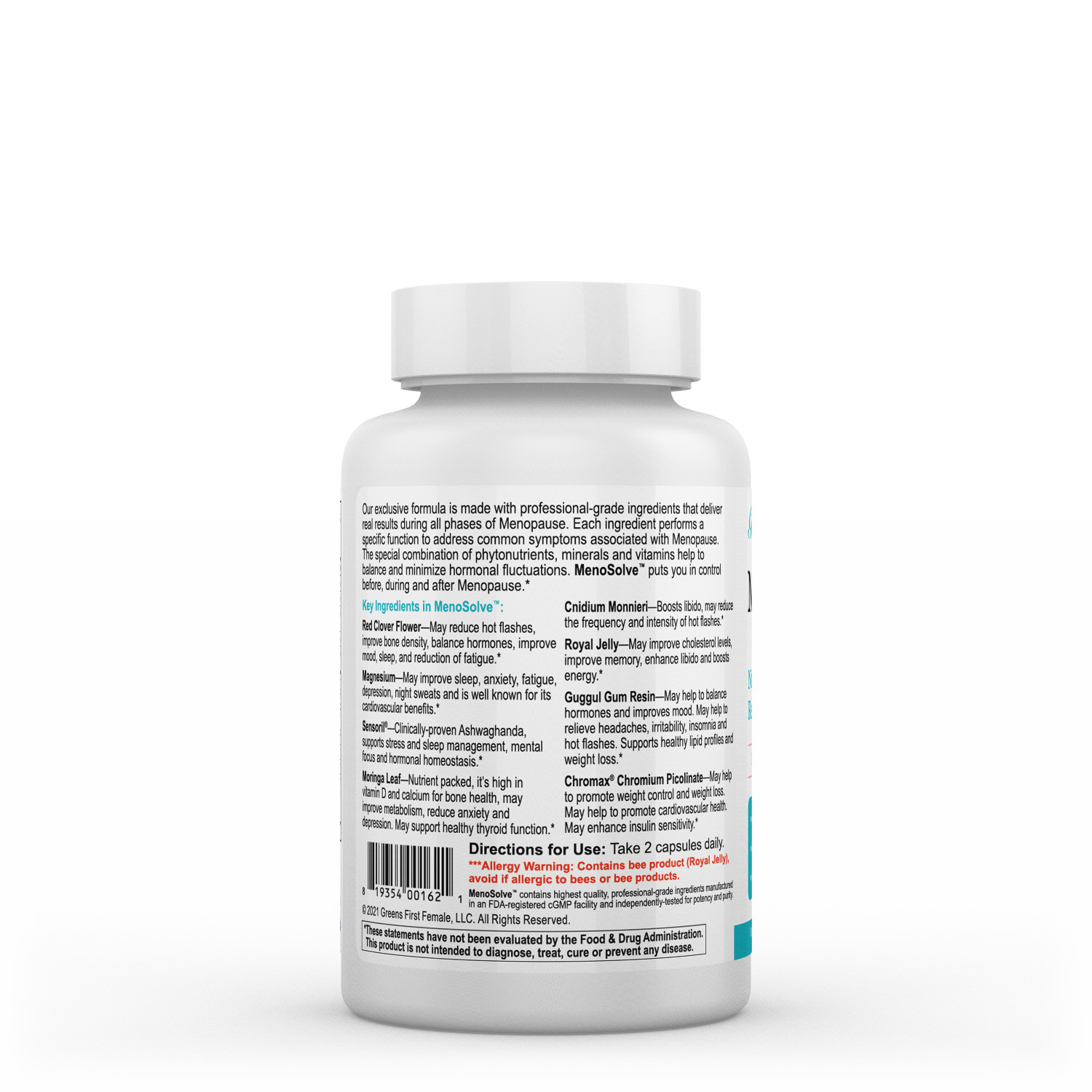 Greens First Female MenoSolve Plus Probiotics Menopause Natural Supplement