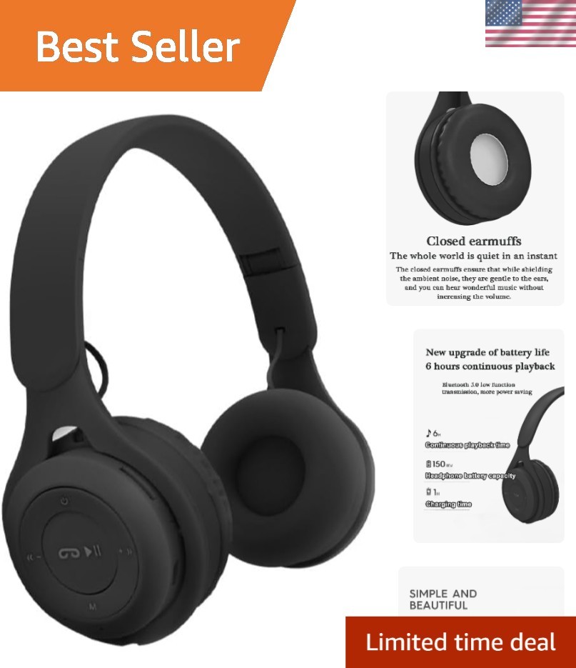 Upgraded Hybrid Noise Cancelling Headphones - Wireless, Deep Bass, Fast Charging