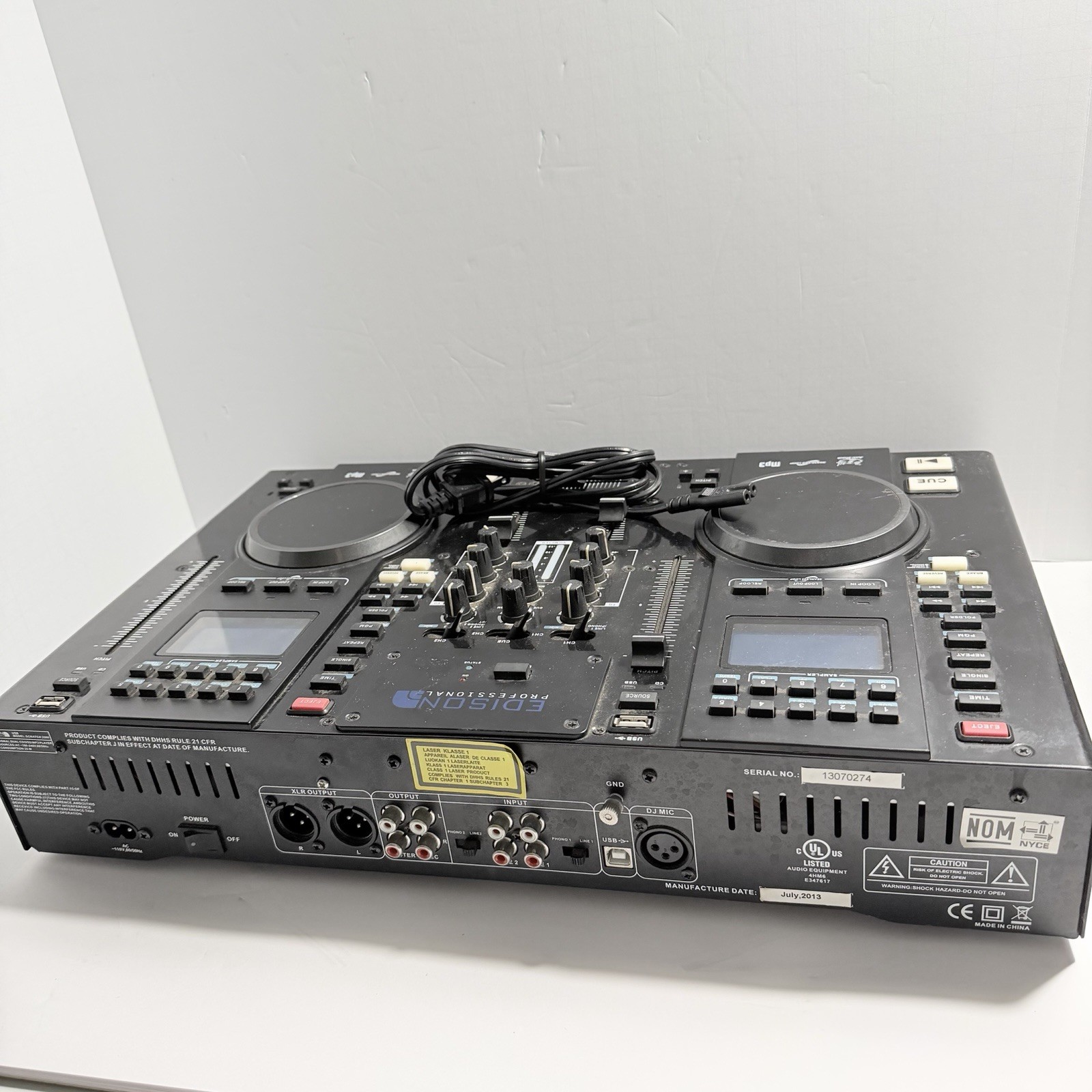 Edison Scratch 2500 MKIV Professional Dual CD USB MP3 DJ Audio Mixer UNTESTED