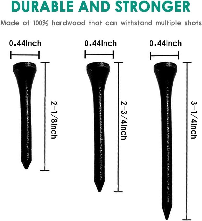 Professional Golf Tees - 100 Count, Multiple Colors, Sizes for Enhanced Accuracy