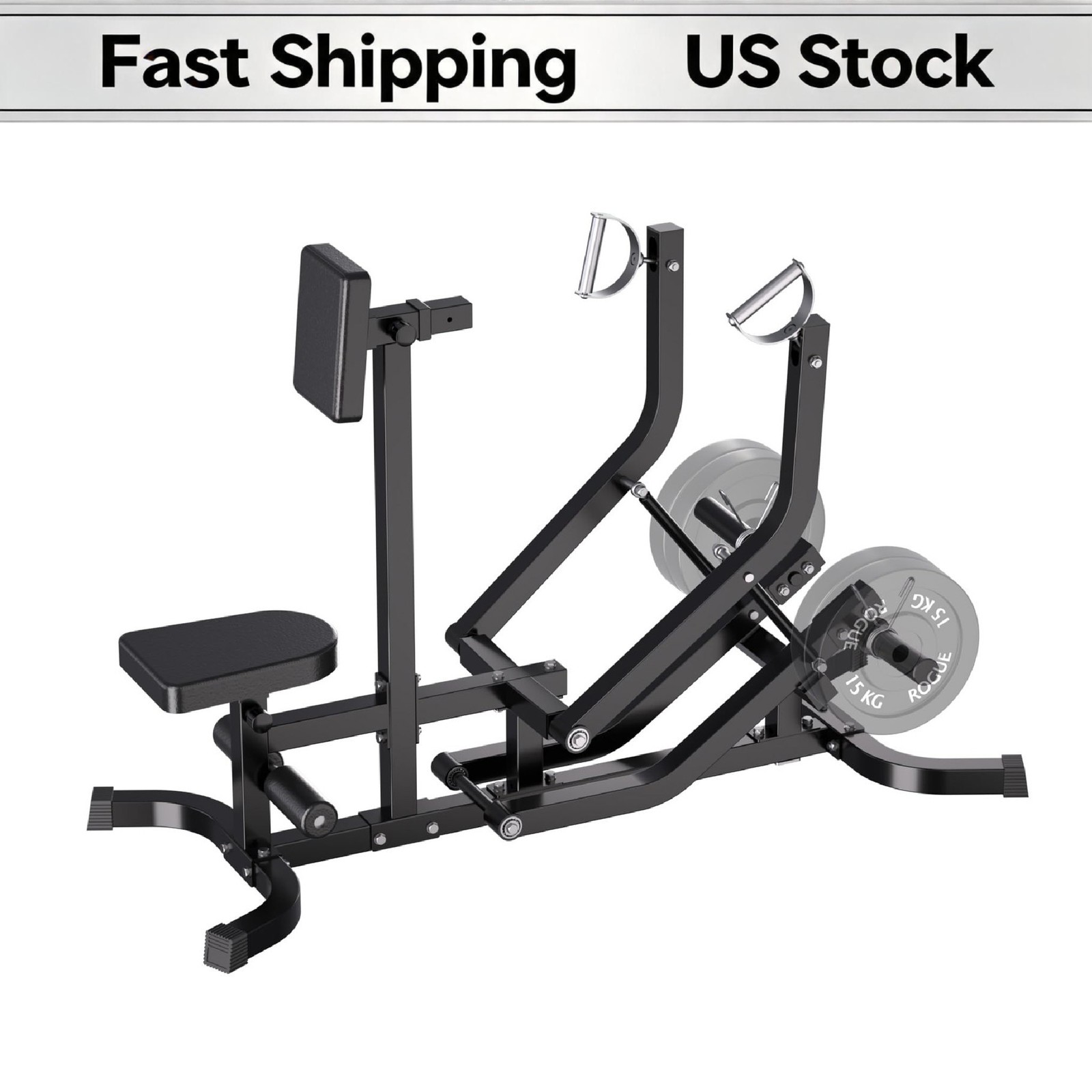 400lbs Seated Row Machine Plate Loaded Independent Arms Home Fitness