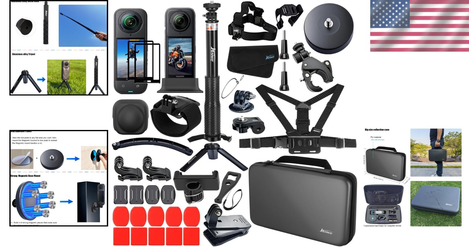 Complete Insta360 X5/X4 Bundle with Tripod & Chest Strap-~