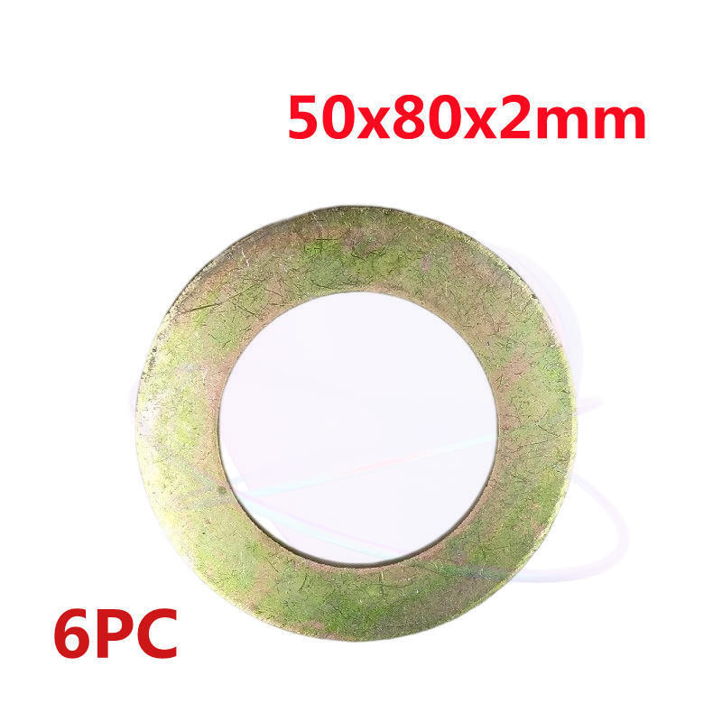 6pc 50mm x80mm x2mm Bucket Pin Shim Iron Excavator Skid Steer