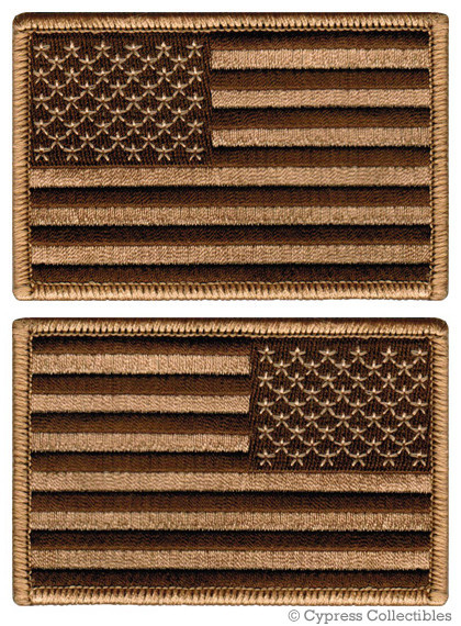 LOT 2 AMERICAN FLAG PATCH shoulder USA CAMO embroidered iron-on UNITED STATES