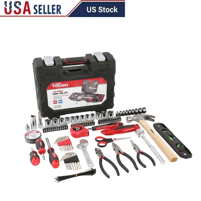118-Piece All-in-one Tool Setwith Durable Storage Tool Case for Home Repairs New