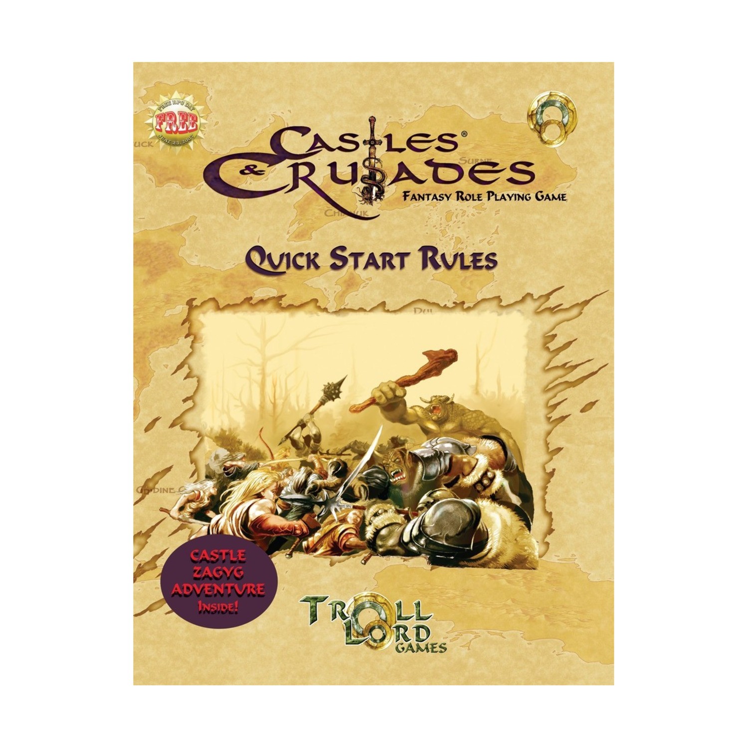 Troll Lord Castles & Crusades Quick Start Rules w/Castle Zagyg Adventure VG+