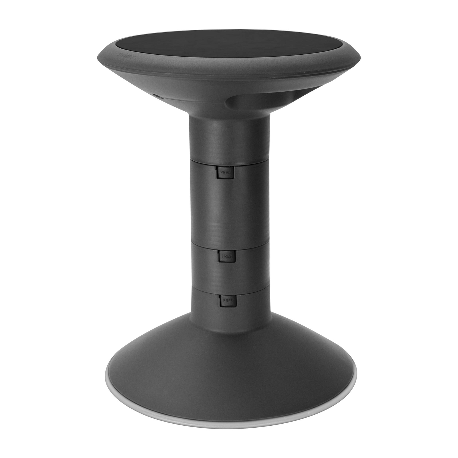 Adjustable 12 to 18 Inch Black Wiggle Stool with Soft Cushion for Kids