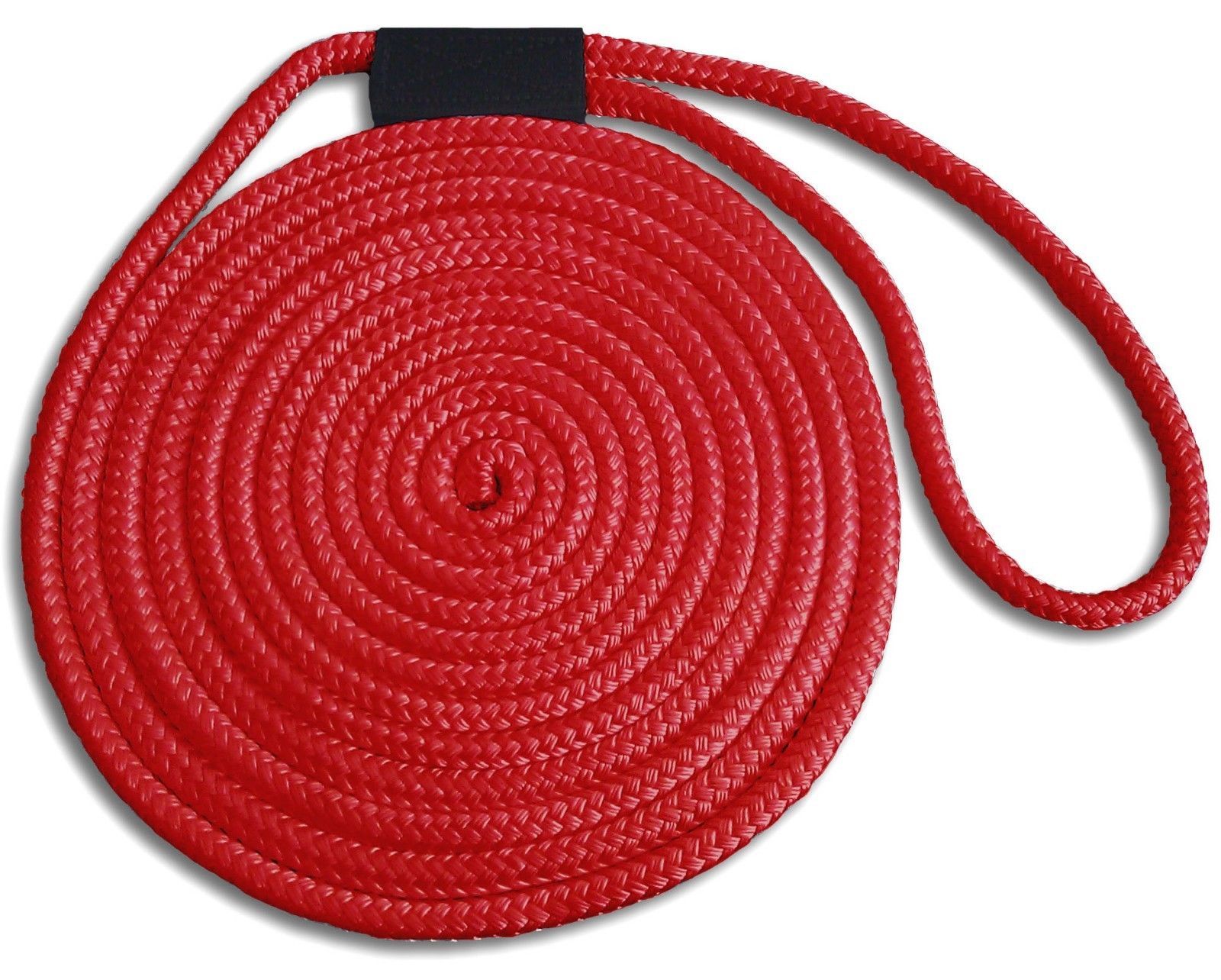 Double Braid Nylon Dock Line - 5/8" x 50' - UV Coated / Non-Fading - RED / USA!
