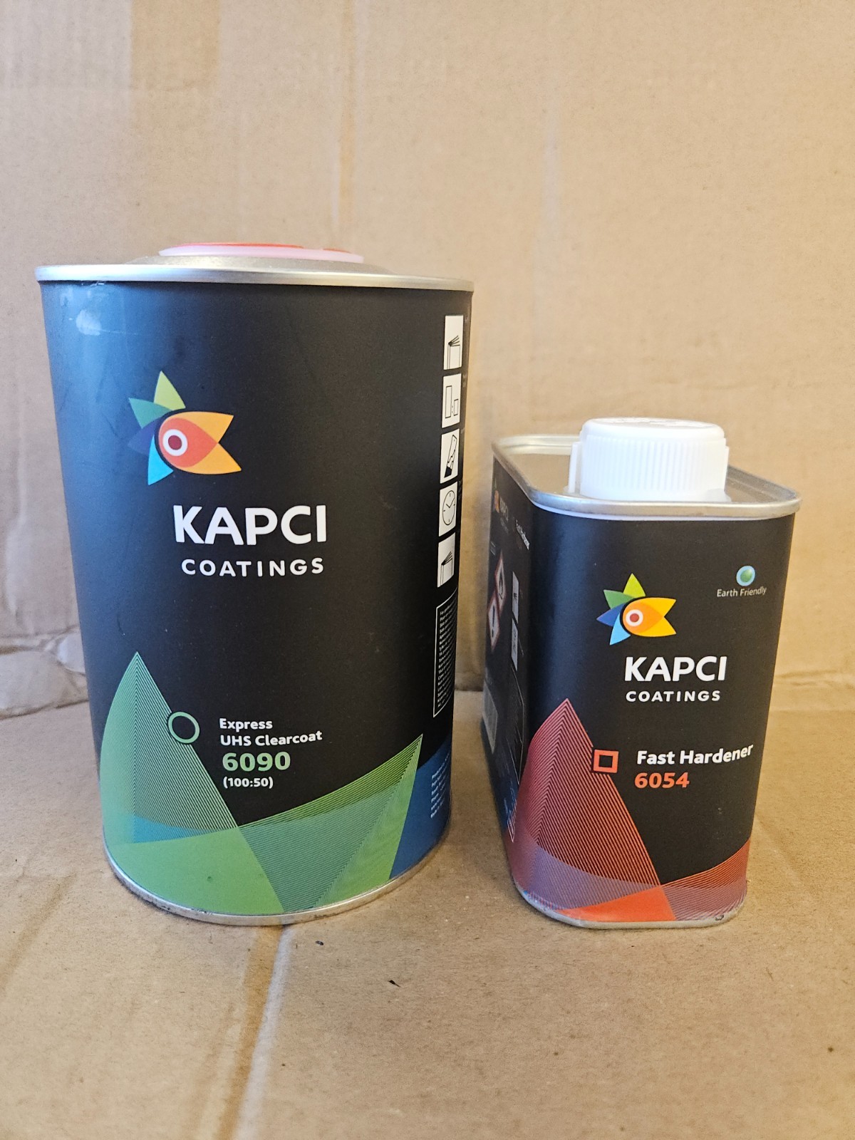 KAPCI 6090 CLEAR COAT NEW UHS EXPRESS LOW VOC COMPLIANT 1L+ 0.5L HARDENER FAST