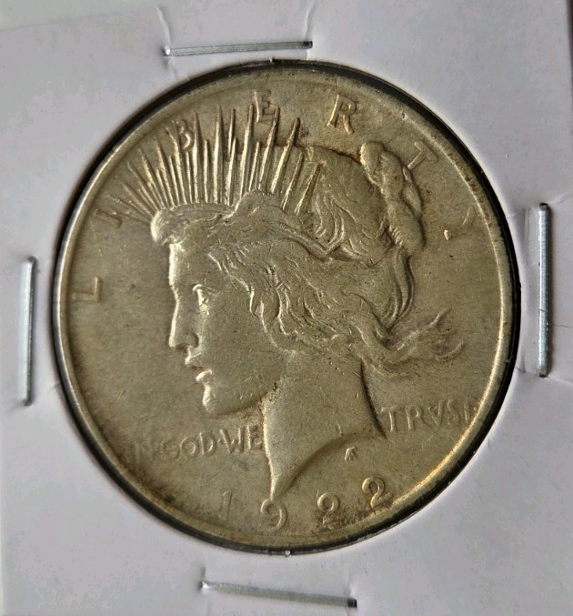 Peace Silver Dollar 1922 P US 90% Silver Coin
