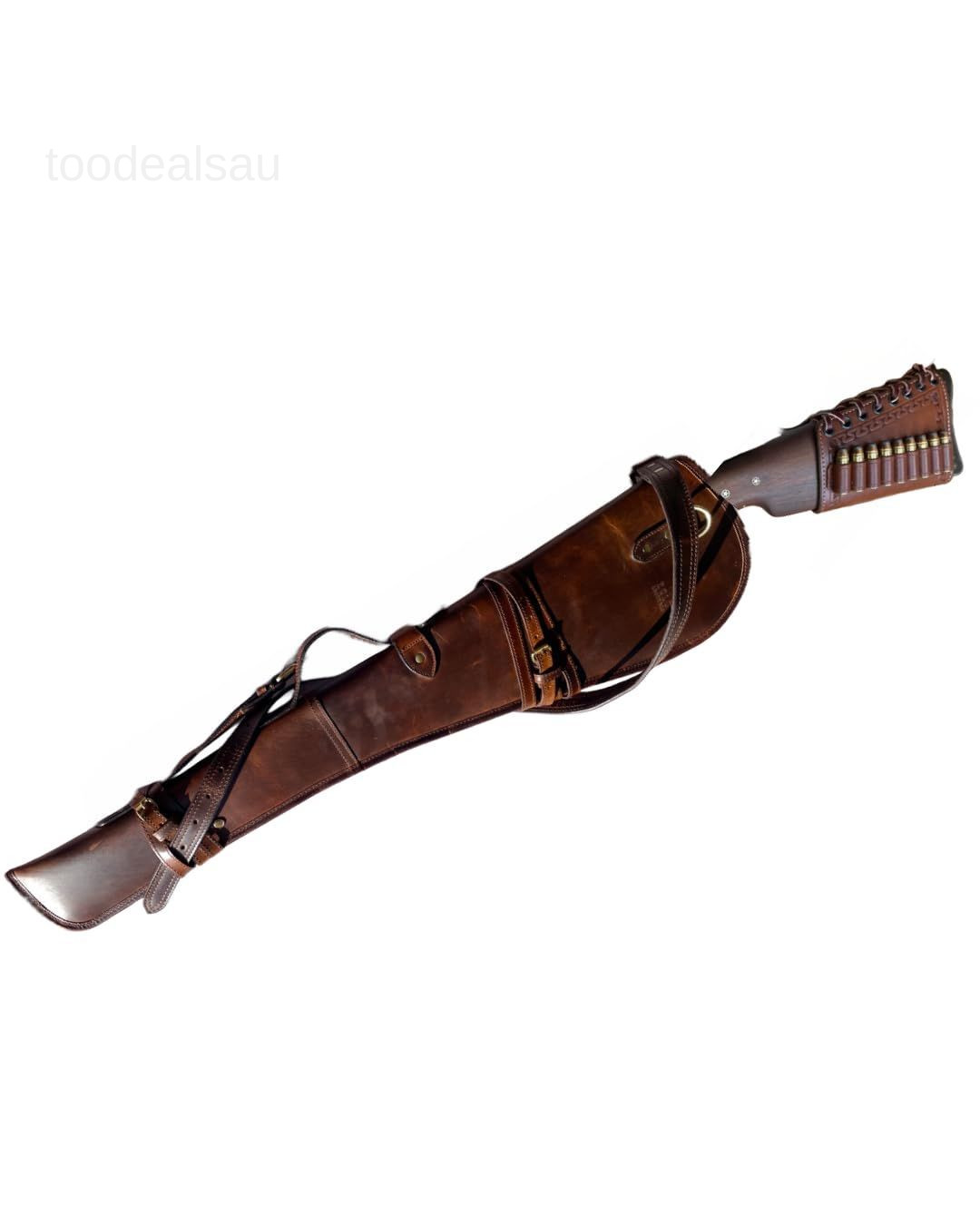 35-Inch Leather Rifle Scabbard - Wide Opening 35-Inch, Brown-1