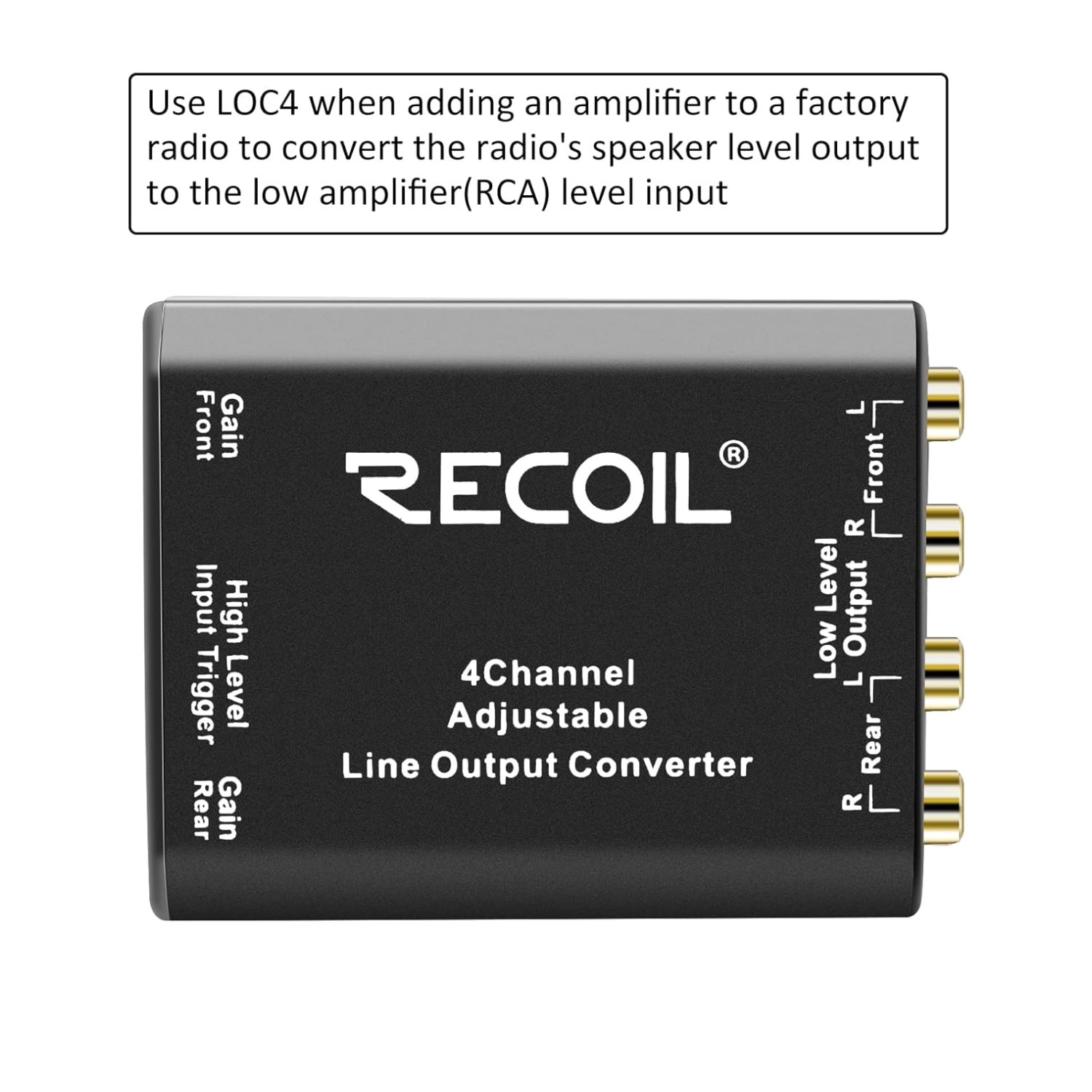 High-Fidelity 4-Ch Speaker Cable to RCA Converter