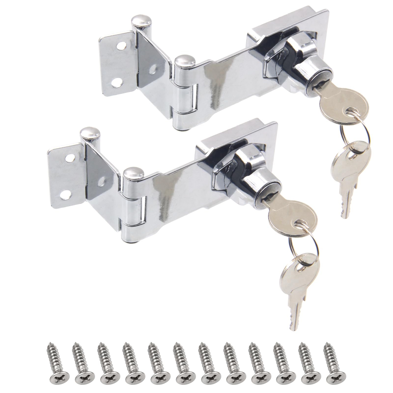 Door Lock Hasp Latch 90/180 Degree 304 Stainless Steel - For Cabinets, Barn