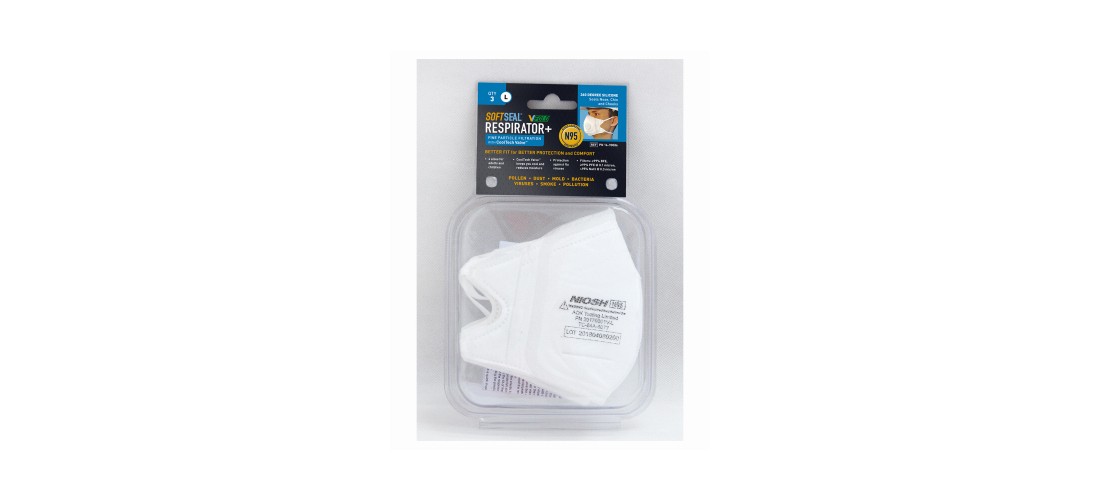 Disposable Respirator N95 Multi-Purpose V-Fold Valved White L White