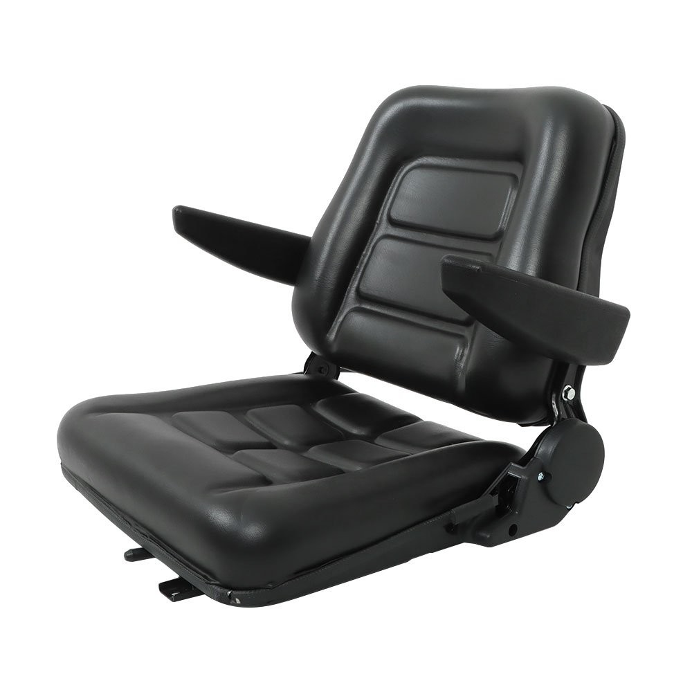 Universal Forklift Seat Fold Down Tractor Seat Adjustable Back & Armrest