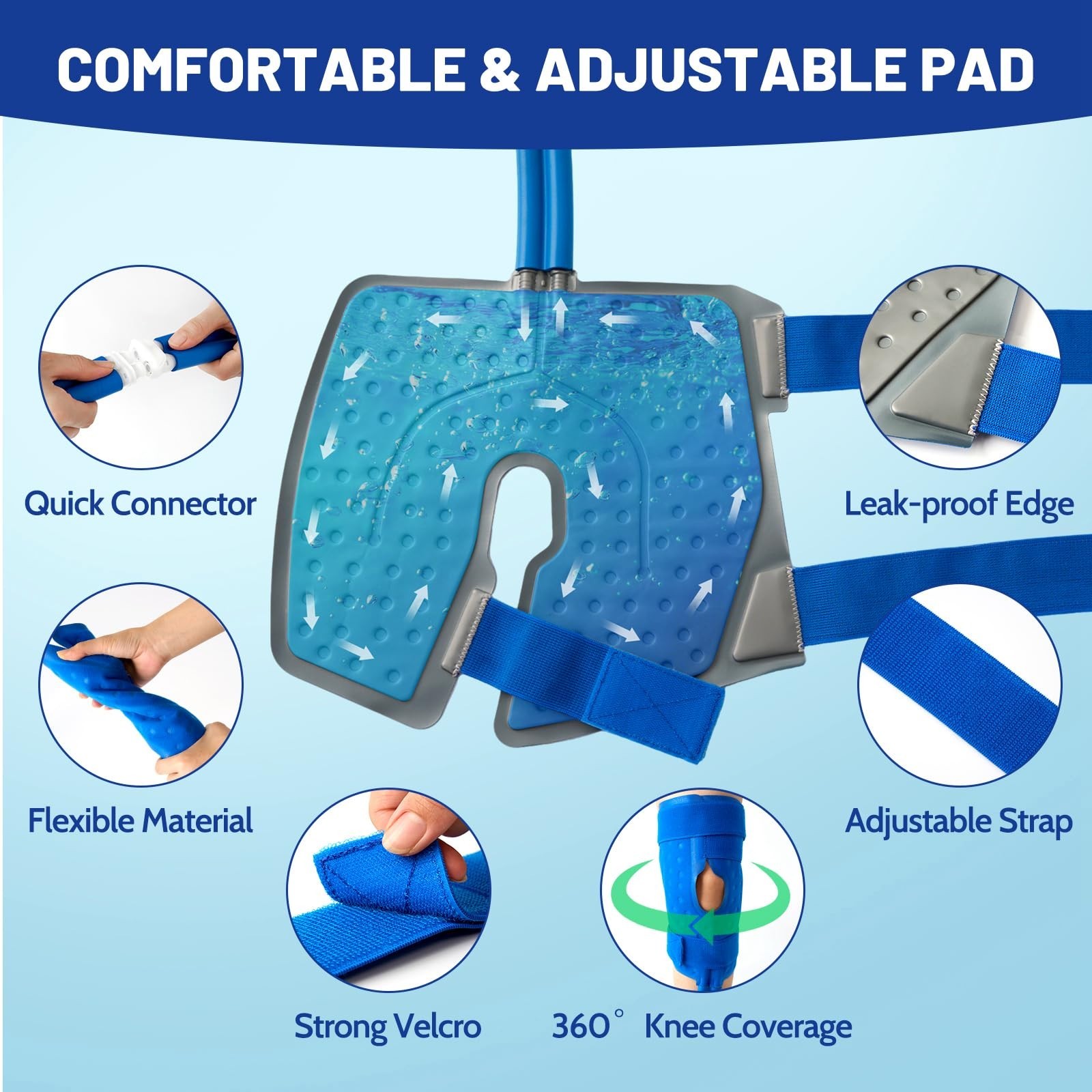 Portable Knee Ice Machine for Post-Surgery Recovery, Cold Therapy System, FSA/HS