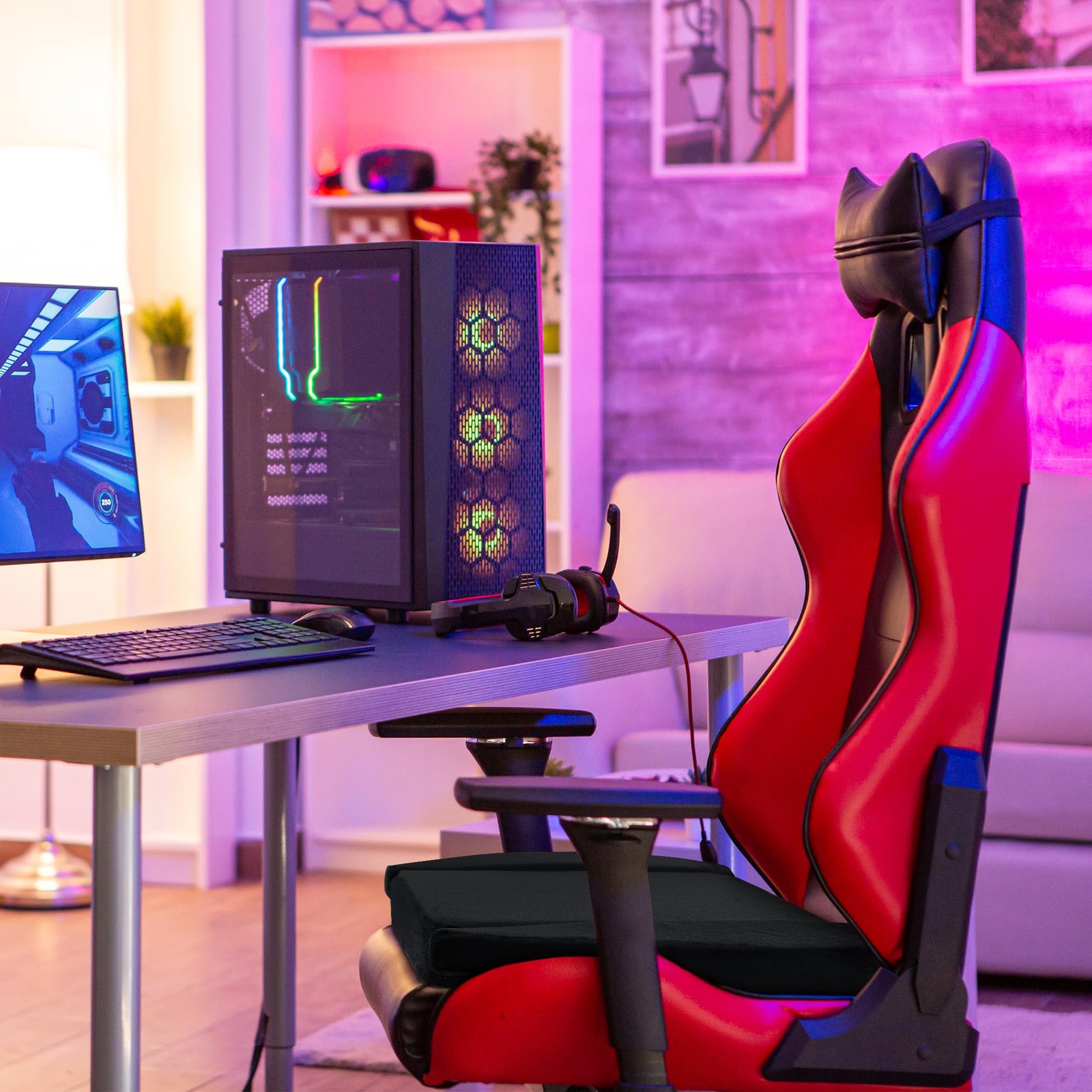 Ultra Soft Gaming Chair Cushion for Long Sitting Gamers,Tailbone Pain Reduce ...