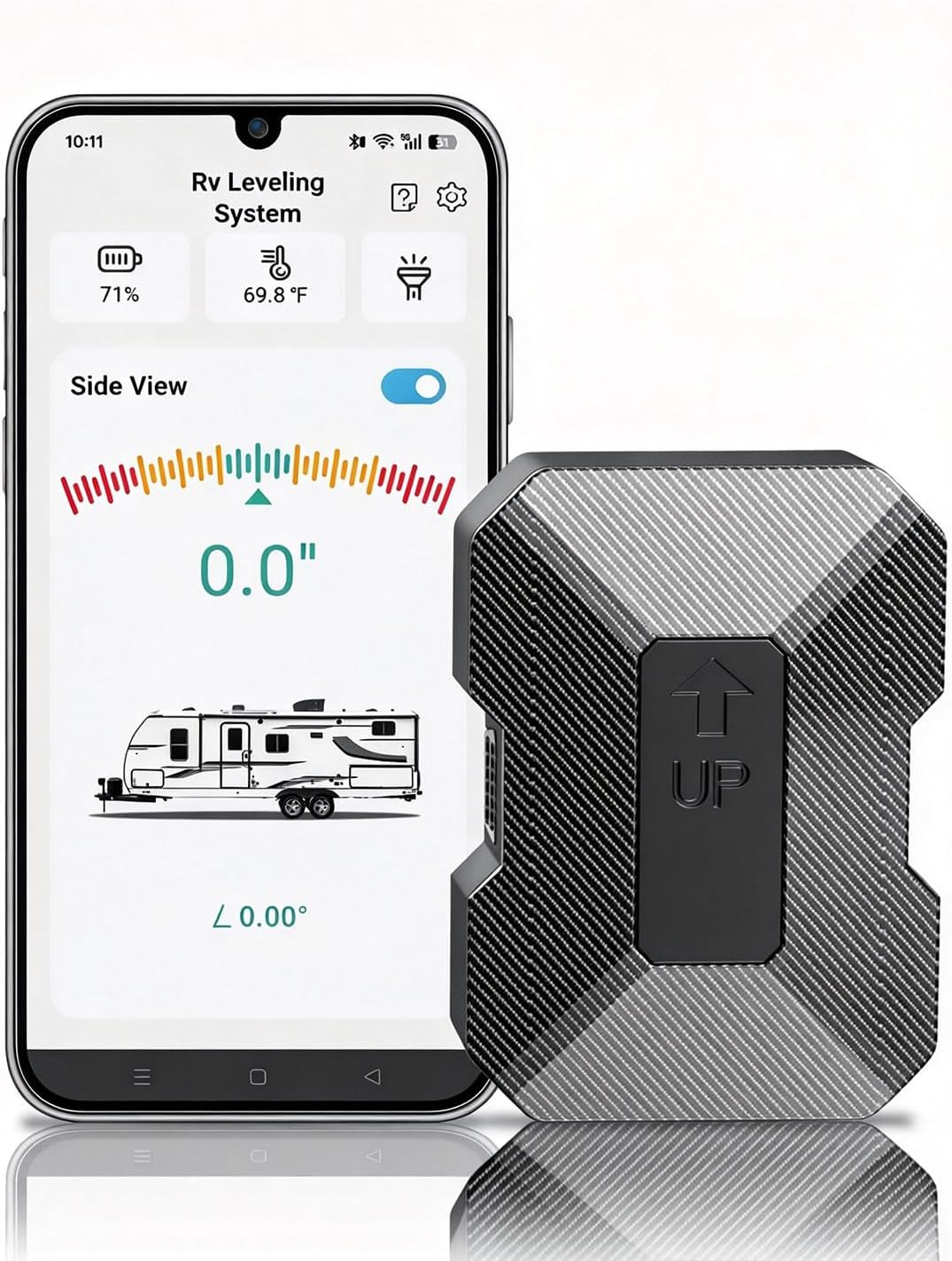 Wireless RV Leveling System - User-Friendly Phone App with Real-Time Precise Lev
