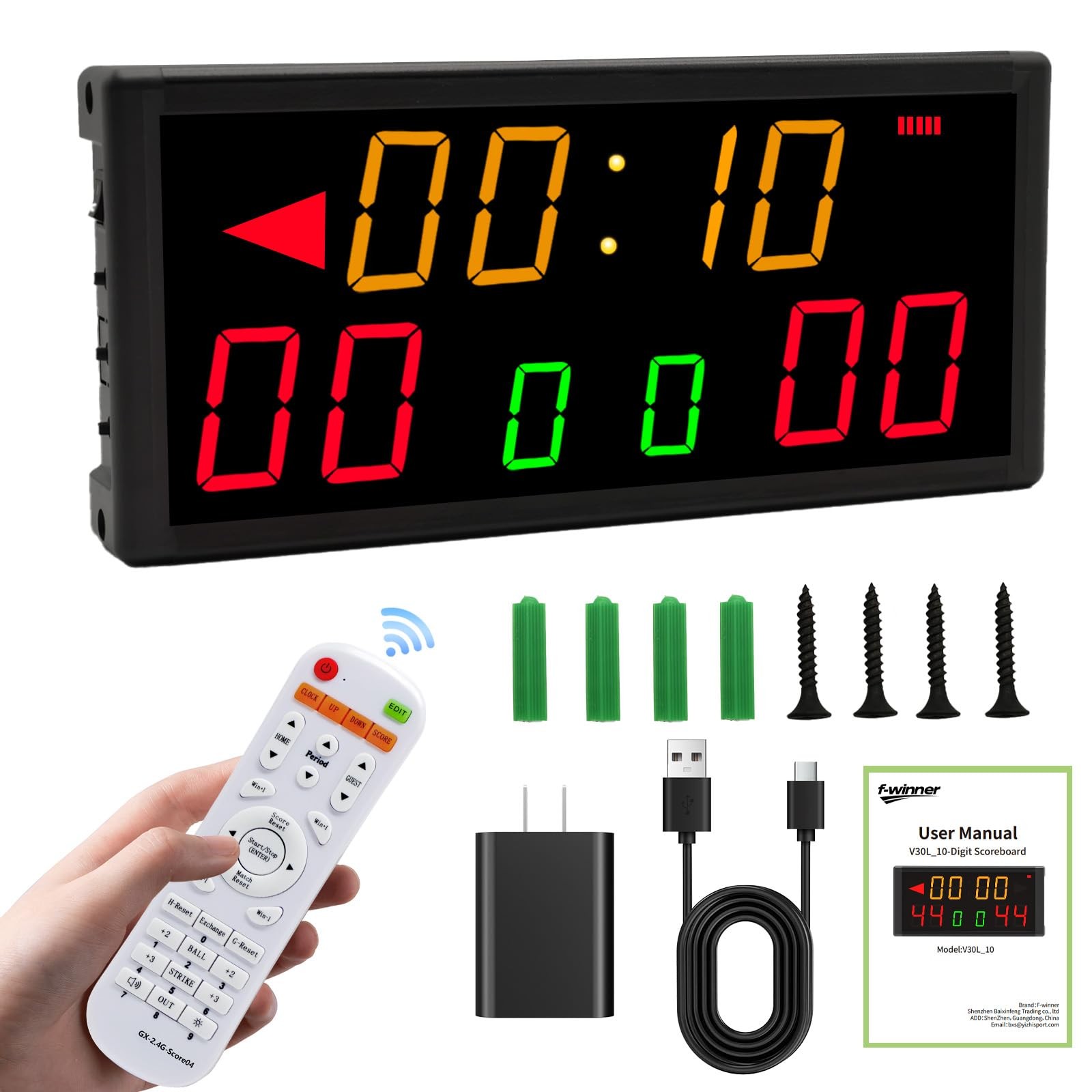 Portable Digital Scoreboard with Shot Clock,Electronic Scoreboard with Timer ...
