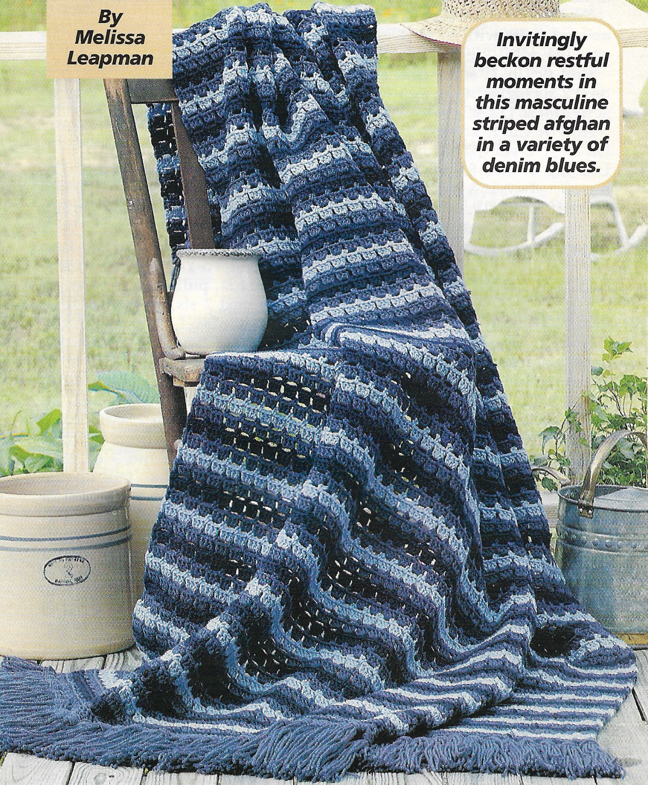 Denim Stripes Afghan crochet pattern instructions