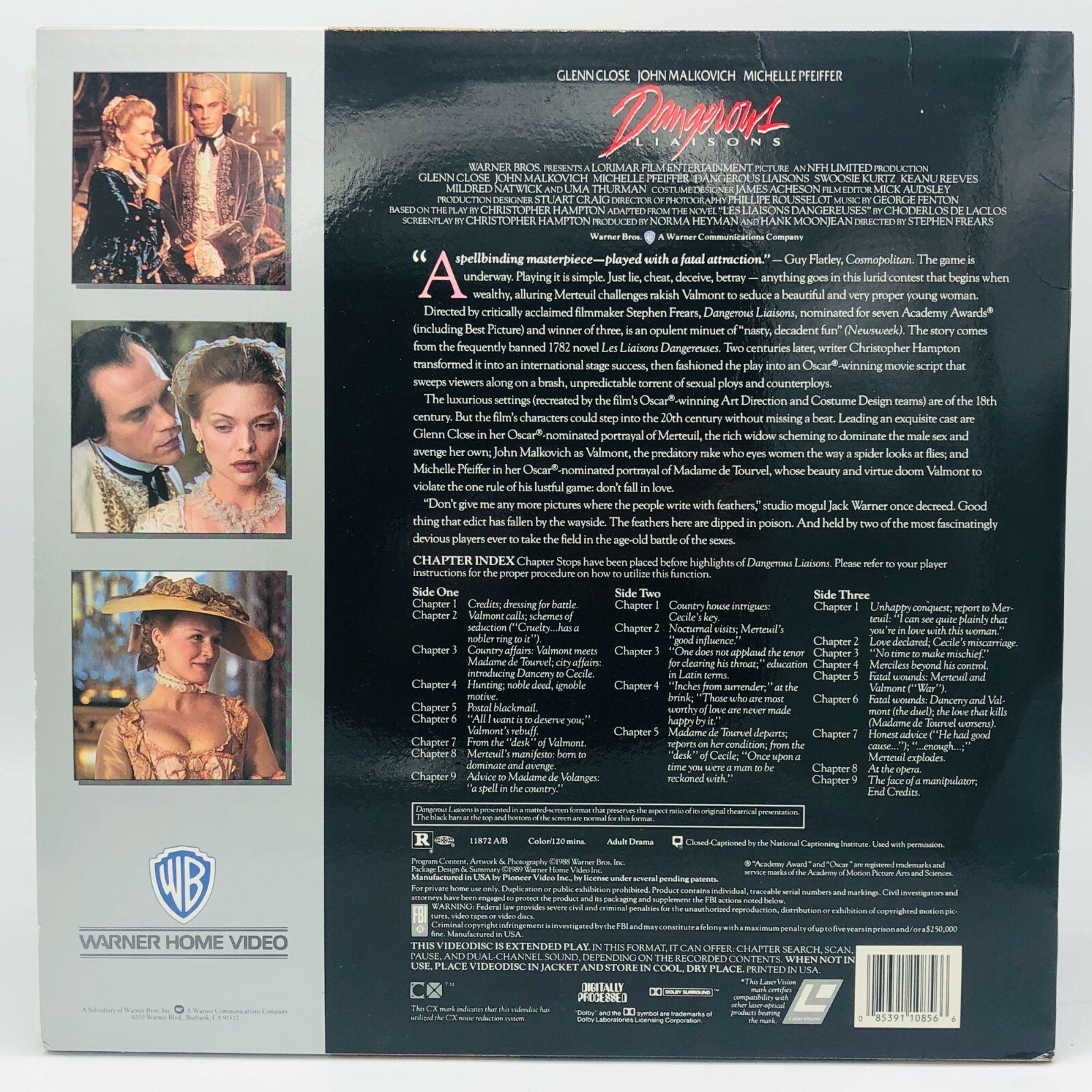 Dangerous Liaisons LASERDISC