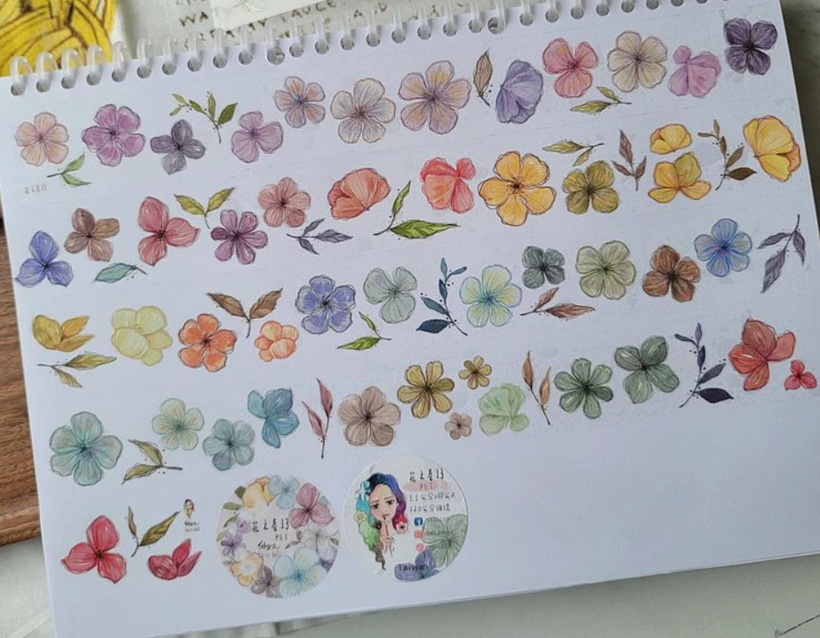 Fairy Maru Ball Flower 13 Matte PET Tape Embossed Ink SAMPLE LOOP