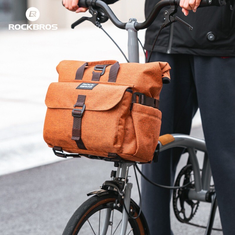ROCKBROS Bike Handlebar Bag With Bracket 15L For Brompton Bikes Accessories