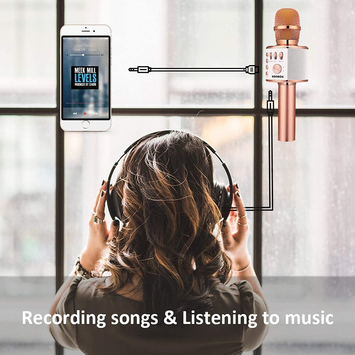 Bluetooth Karaoke Microphone for Home Parties - Unidirectional Handheld Design