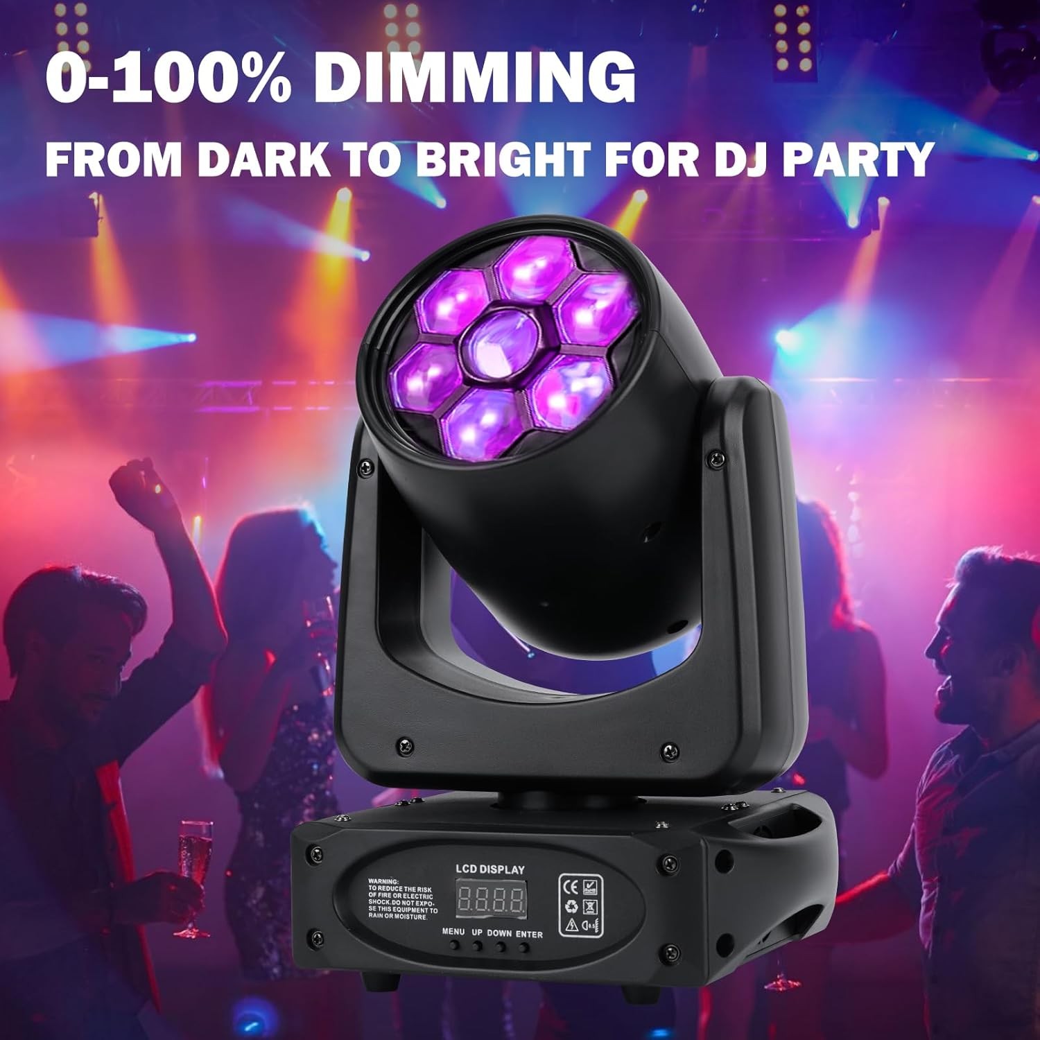 150W LED Stage Light Bee-Eyes 3 Prism Moving Head DJ Lighting 8 Gobos *6582E2B