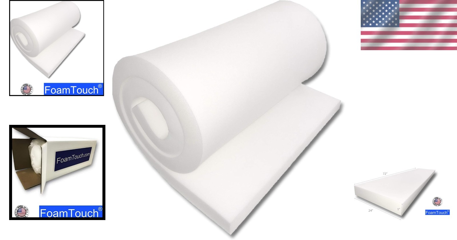 Versatile 1" x 24" x 72" High Density Foam - Perfect for All Upholstery Needs